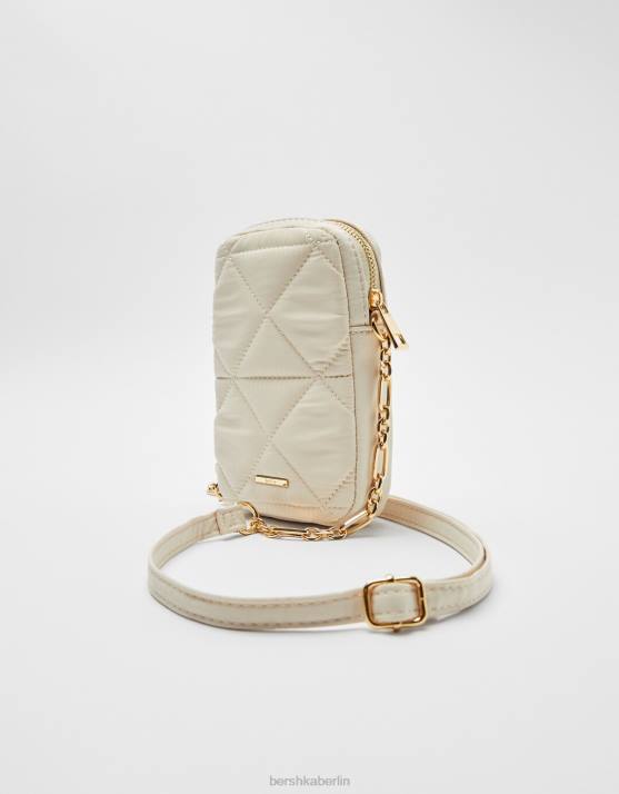 Creme Bershka Frauen gesteppte Handytasche H00J2420
