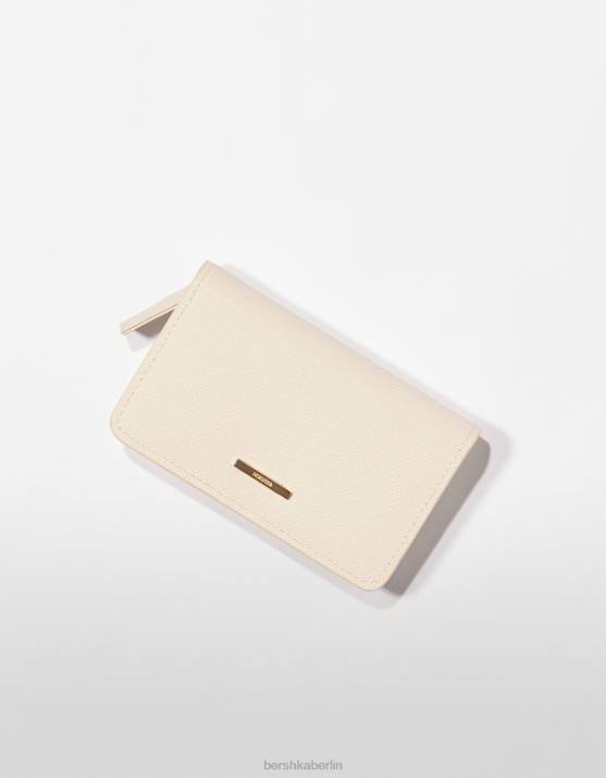 Creme Bershka Frauen schlichtes Portemonnaie H00J2398