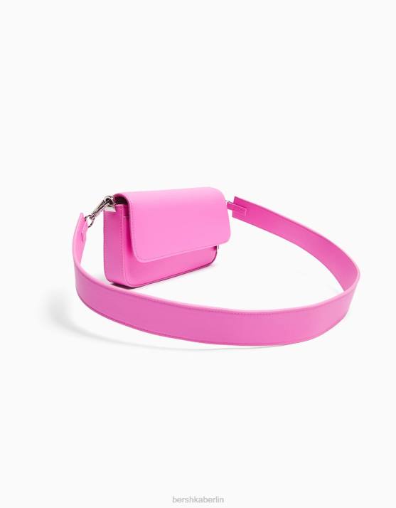 Rosa Bershka Frauen Strukturierte Umhängetasche H00J1840