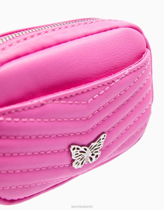 Rosa Bershka Frauen gesteppte Handtasche mit Details H00J2358