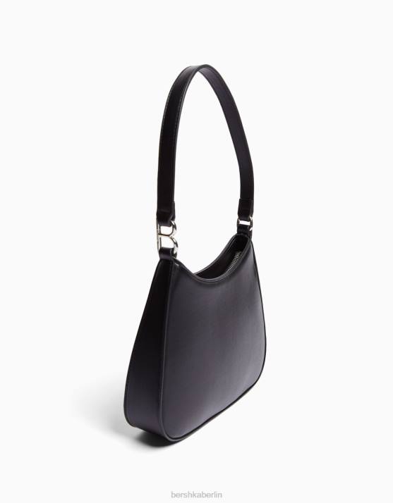 Schwarz Bershka Frauen Handtasche mit Henkel H00J2422