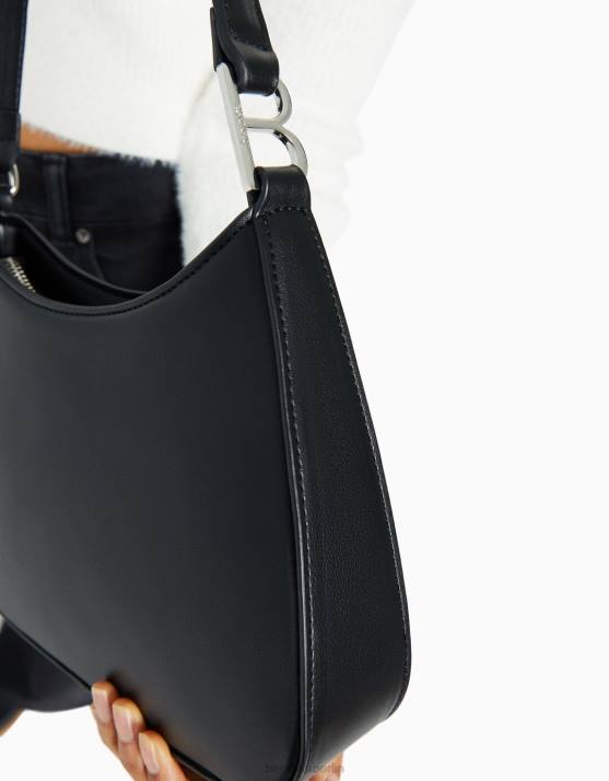 Schwarz Bershka Frauen Handtasche mit Henkel H00J2422