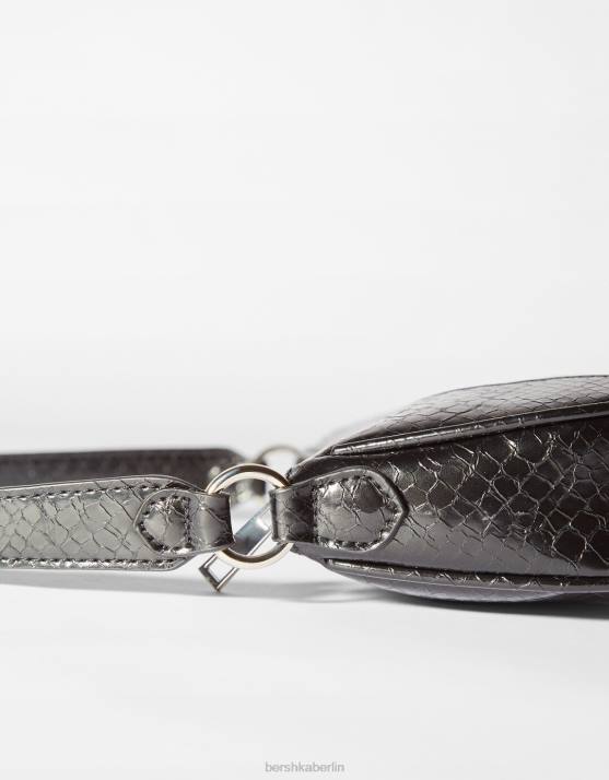 Schwarz Bershka Frauen Umhängetasche aus Kunstleder H00J2354