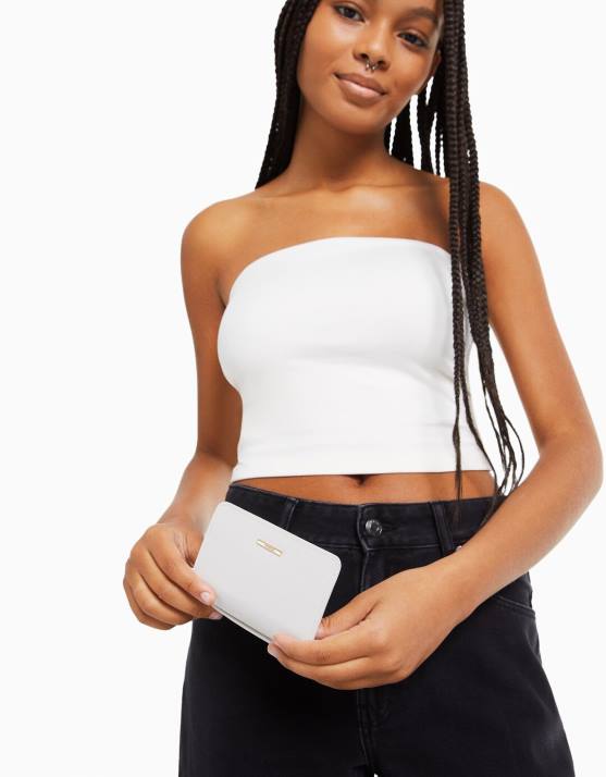 Weiss Bershka Frauen Einfache Geldbörse H00J2390