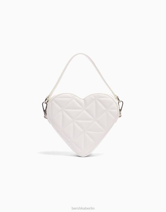 Weiss Bershka Frauen Gesteppte Herztasche mit verstellbarem Riemen H00J2350
