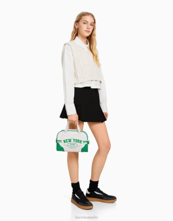Weiss Bershka Frauen Retro-Bowlingtasche H00J2360