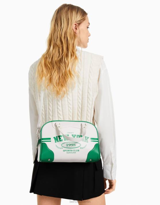 Weiss Bershka Frauen Retro-Bowlingtasche H00J2360