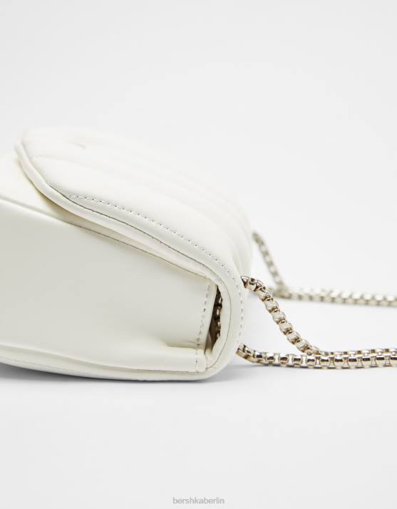 Weiss Bershka Frauen Vertikale, gesteppte Kettentasche H00J2409