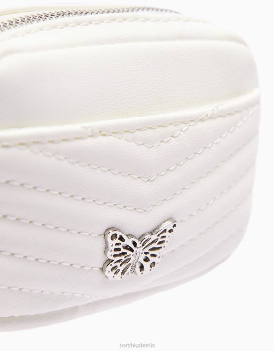 Weiss Bershka Frauen gesteppte Handtasche mit Details H00J2359