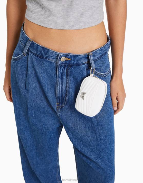 Weiss Bershka Frauen gesteppte Handtasche mit Details H00J2359