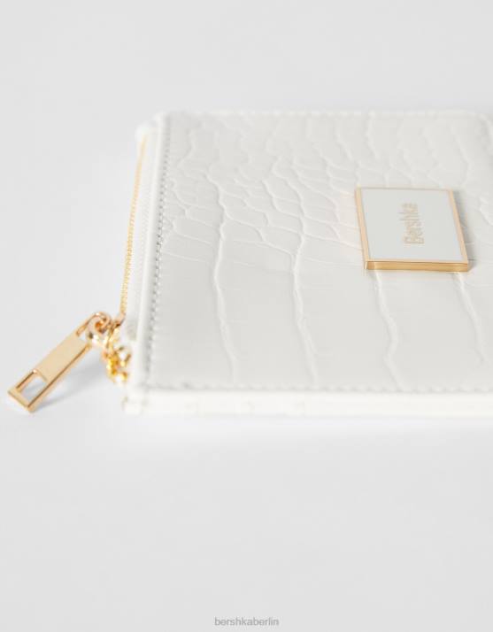 Weiss Bershka Frauen strukturierter Kartenhalter H00J2388