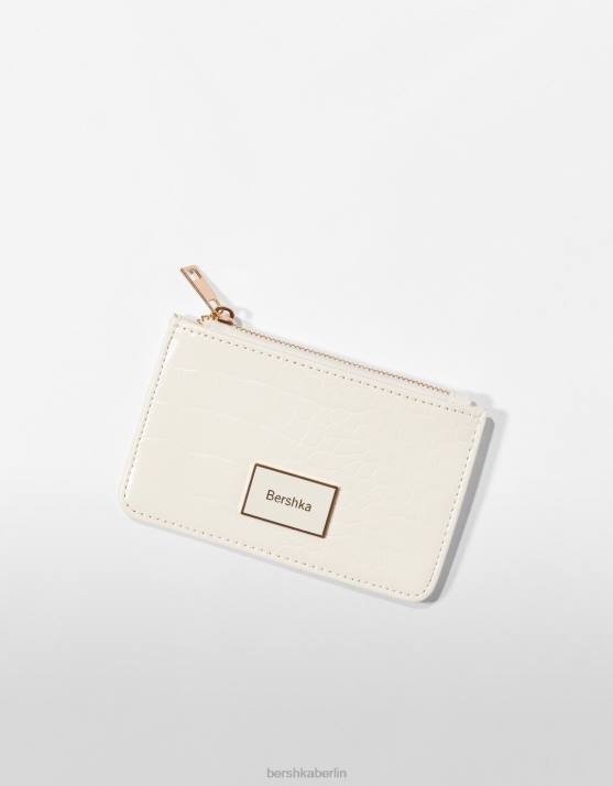 Weiss Bershka Frauen strukturierter Kartenhalter H00J2388