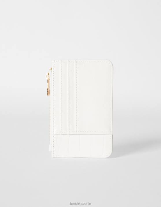 Weiss Bershka Frauen strukturierter Kartenhalter H00J2388