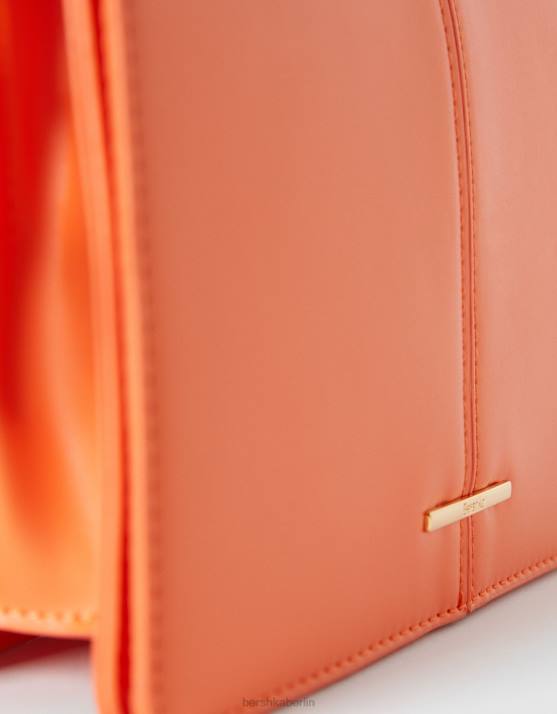 orange Bershka Frauen Akkordeon-Clutch mit Kette H00J2404