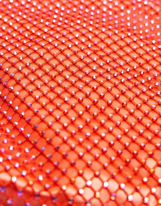 orange Bershka Frauen Netztasche mit Kettenriemen H00J2386