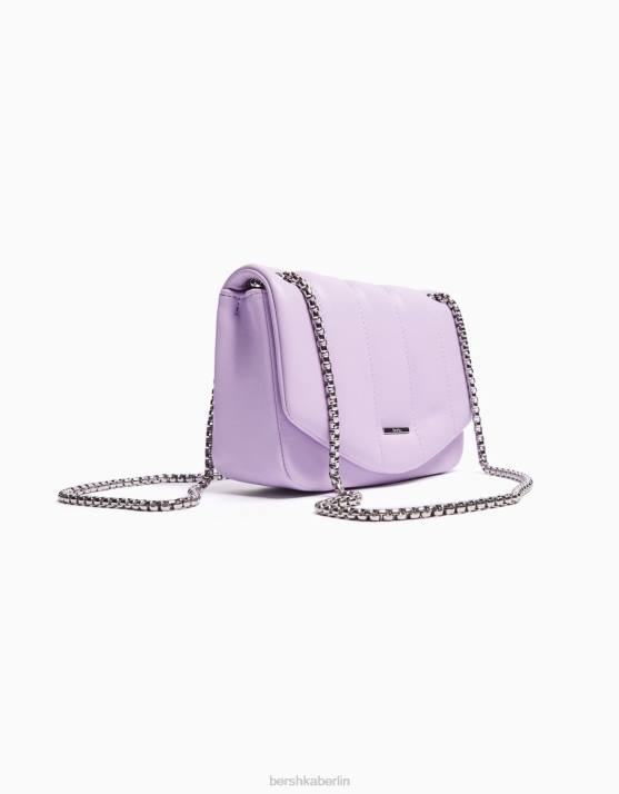 violett Bershka Frauen Vertikale, gesteppte Kettentasche H00J2408