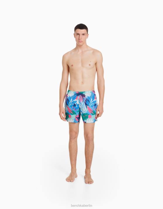 Fuchsie Bershka Männer Bedruckte Boardshorts H00J3398