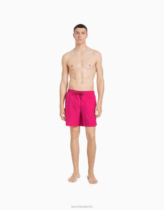 Fuchsie Bershka Männer Boardshorts mit Kontrastfaden H00J3394