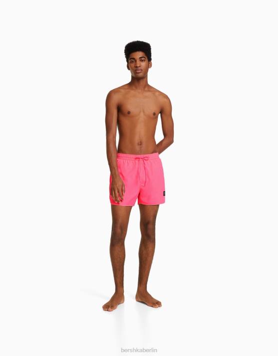 Fuchsie Bershka Männer Grundlegende neonfarbene Boardshorts H00J3389