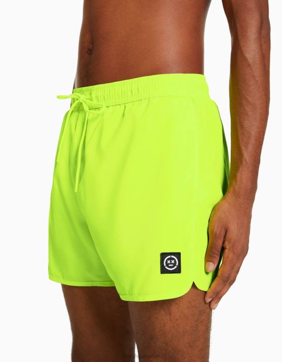 Gelb Bershka Männer Grundlegende neonfarbene Boardshorts H00J3392