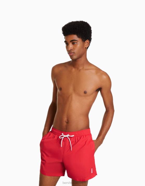 Rot Bershka Männer einfache Boardshorts H00J3385