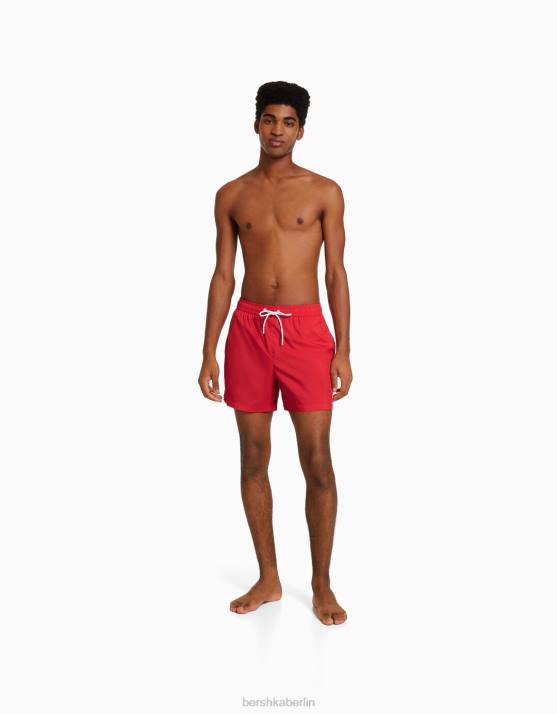 Rot Bershka Männer einfache Boardshorts H00J3399