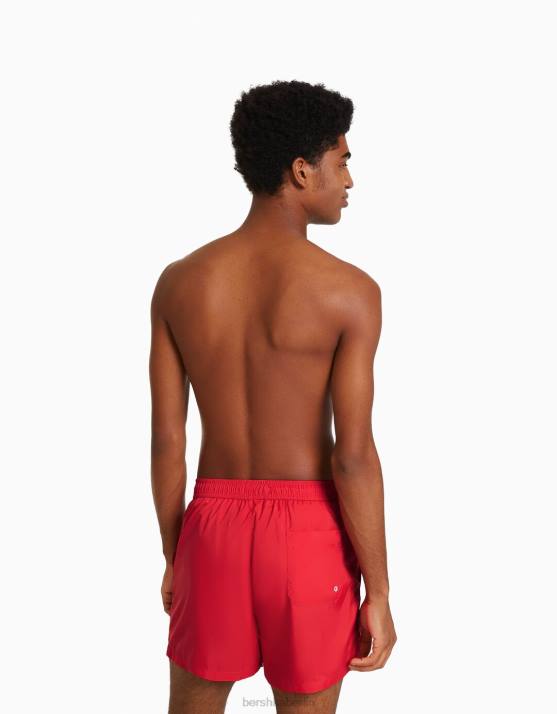 Rot Bershka Männer einfache Boardshorts H00J3399