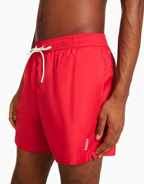 Rot Bershka Männer einfache Boardshorts H00J3399