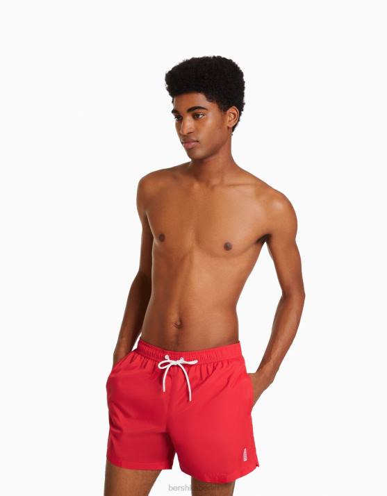 Rot Bershka Männer einfache Boardshorts H00J3399