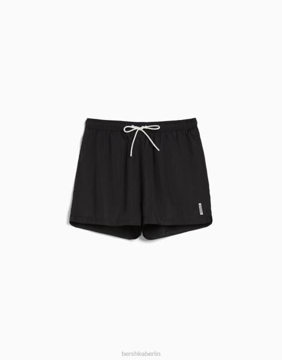 Schwarz Bershka Männer einfache Boardshorts H00J3382