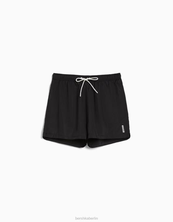 Schwarz Bershka Männer einfache Boardshorts H00J3400