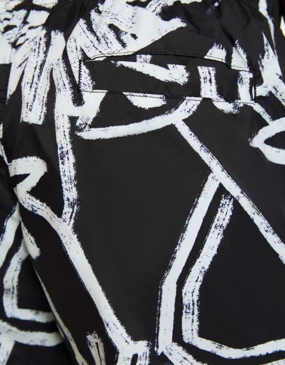 Weiss Bershka Männer Badehose mit Blumendruck H00J3404