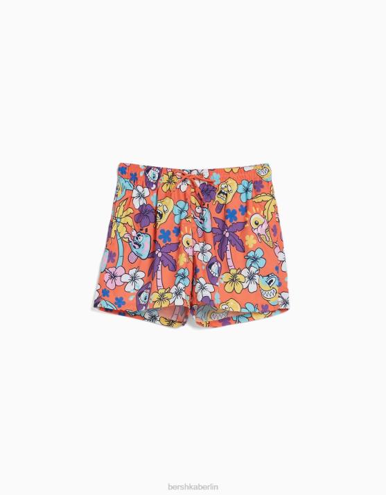 orange Bershka Männer Bedruckte Boardshorts H00J3386