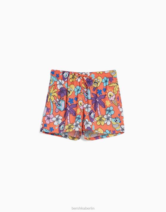 orange Bershka Männer Bedruckte Boardshorts H00J3387