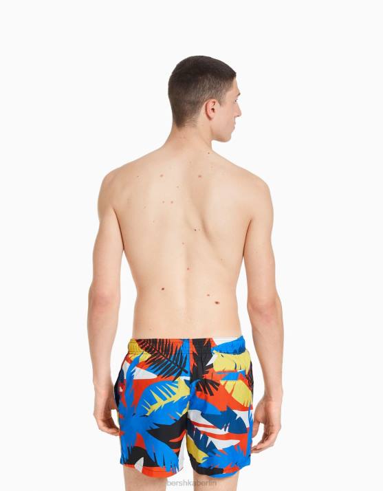 orange Bershka Männer Bedruckte Boardshorts H00J3397