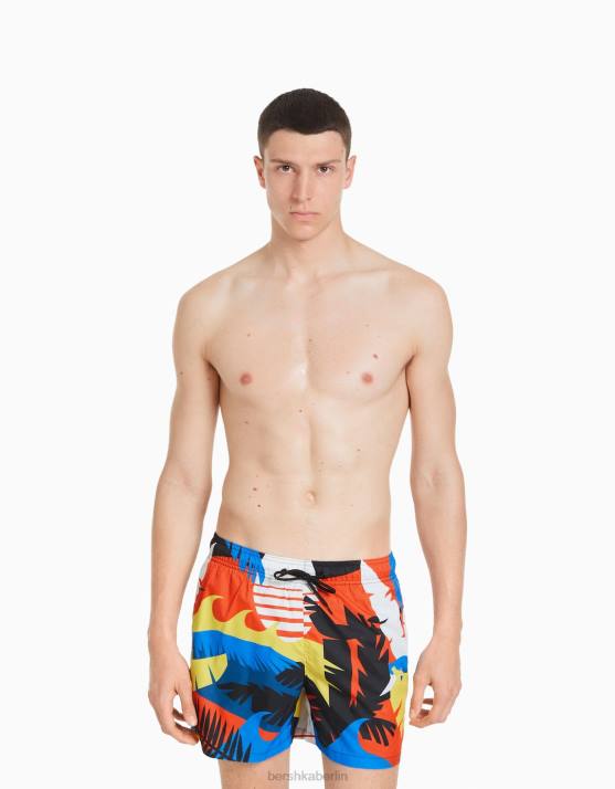 orange Bershka Männer Bedruckte Boardshorts H00J3397