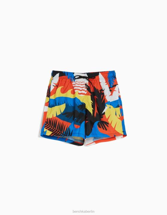 orange Bershka Männer Bedruckte Boardshorts H00J3397