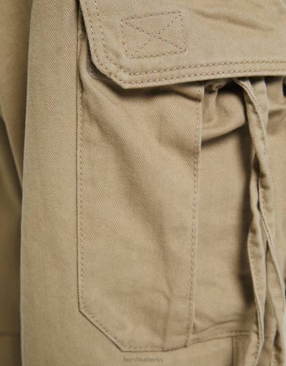 Kamel Bershka Männer bestickte Jogginghose aus Baumwolle H00J3293