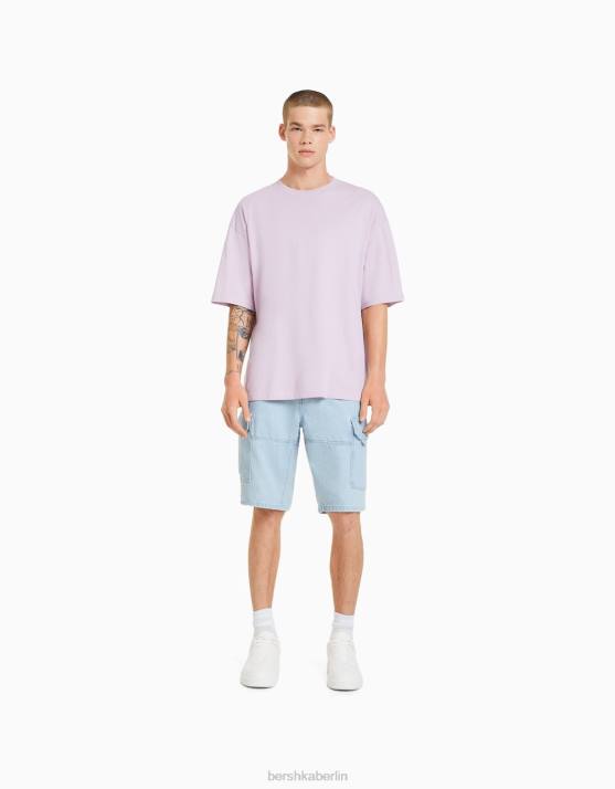 hellblau Bershka Männer Baggy-Cargo-Bermudashorts H00J3288