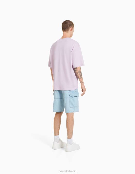 hellblau Bershka Männer Baggy-Cargo-Bermudashorts H00J3288