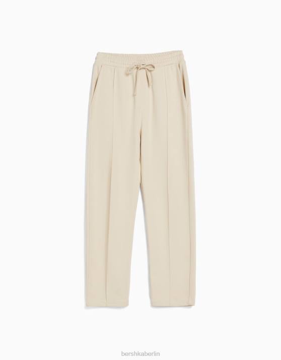 Beige Bershka Männer Hose mit weitem Bein H00J3412