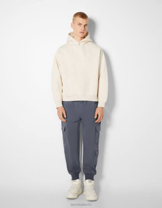 Blau Bershka Männer schmale Cargo-Jogginghose H00J3227