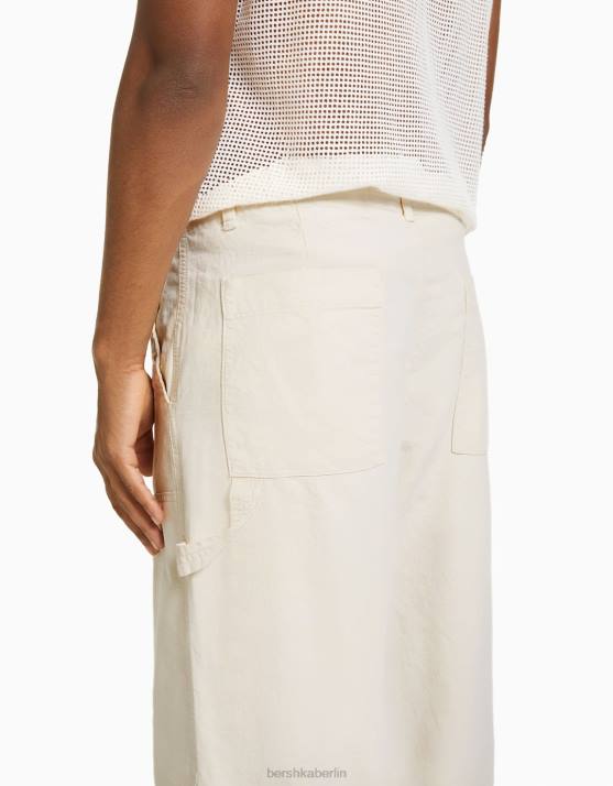 Creme Bershka Männer Rustikale Zimmermannshose H00J3222