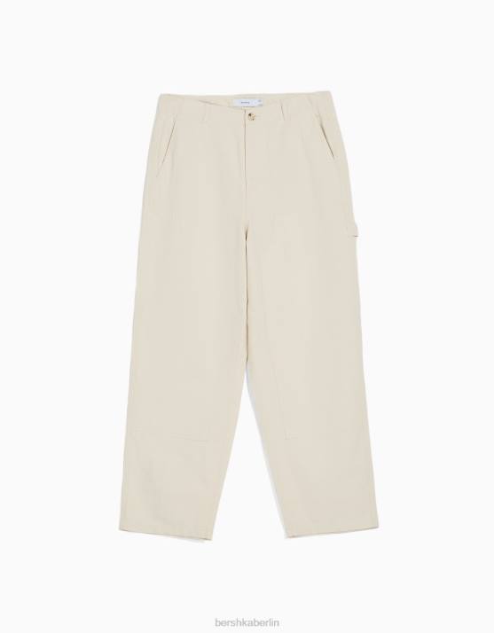 Creme Bershka Männer Rustikale Zimmermannshose H00J3222