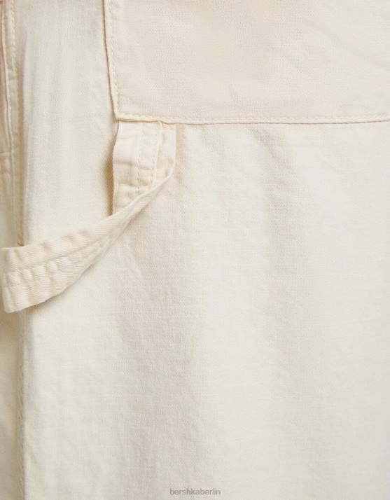 Creme Bershka Männer Rustikale Zimmermannshose H00J3222