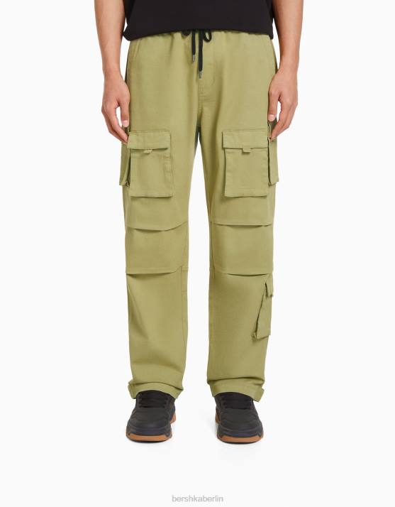 Grün Bershka Männer Multi-Cargo-Jogginghose H00J3219