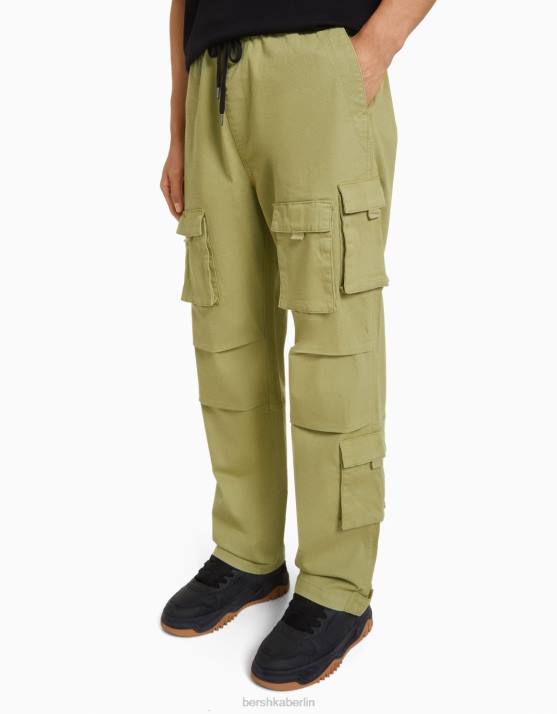 Grün Bershka Männer Multi-Cargo-Jogginghose H00J3219