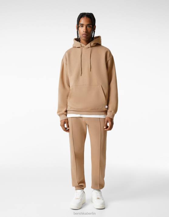 Kamel Bershka Männer Plüsch-Jogginghose H00J3268