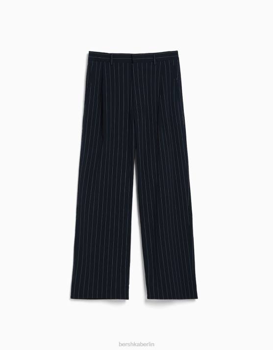 Marine Bershka Männer maßgeschneiderte Nadelstreifenhose H00J3273