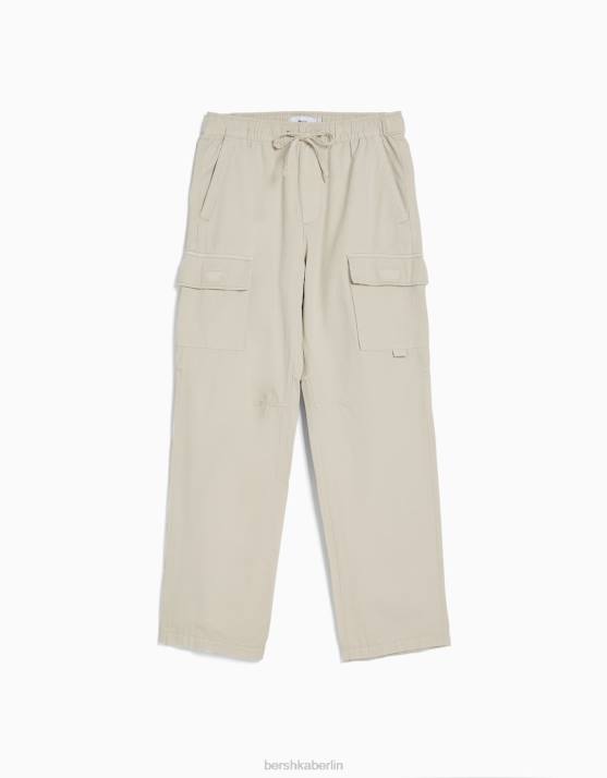 Sand Bershka Männer Cargohose aus Popeline H00J3262